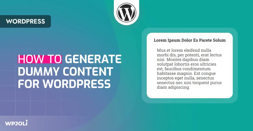 How to Generate Dummy Content for WordPress